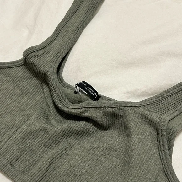 Sage Green Ribbed Bra Top - Picture 2 of 2